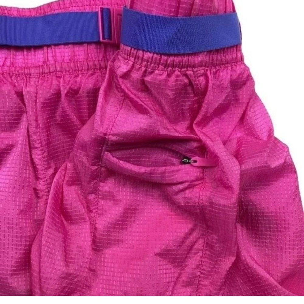 Nike Lightweight Nylon Belted Athletic Activewear Running Gym Pink Blue Shorts - Picture 3 of 6